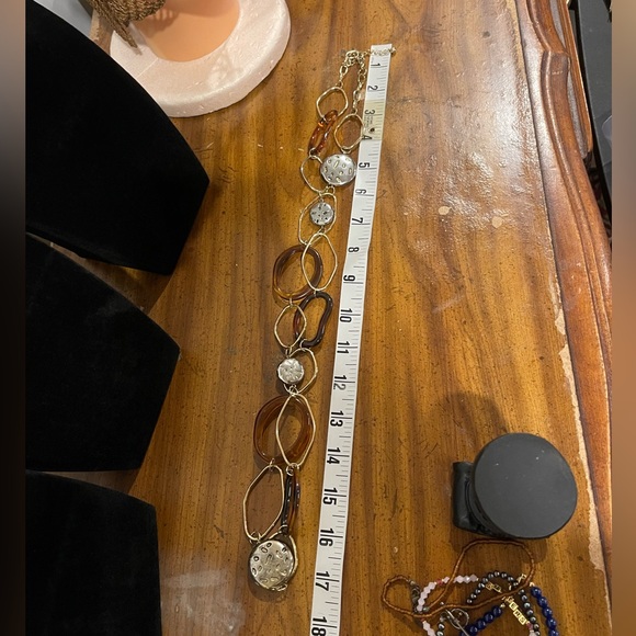 Geometric Shapes, Gold Tone, Silver Tone & Tortoise Shell, 36” w/3” Extender - Picture 6 of 6